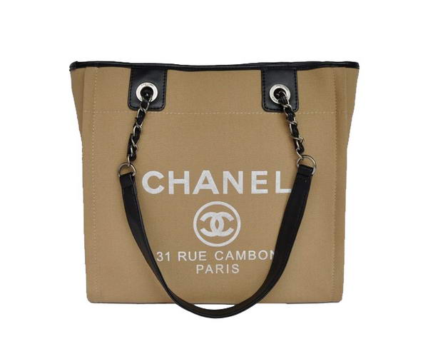 Replica Chanel Small Canvas Tote Shopping Bag A66940 Apricot On Sale